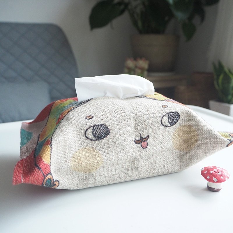 我的頭上可以抽紙耶~棉麻质地 手工制作 收纳面紙盒 紙巾盒 紙巾袋 - 收纳用品 - 棉．麻 红色