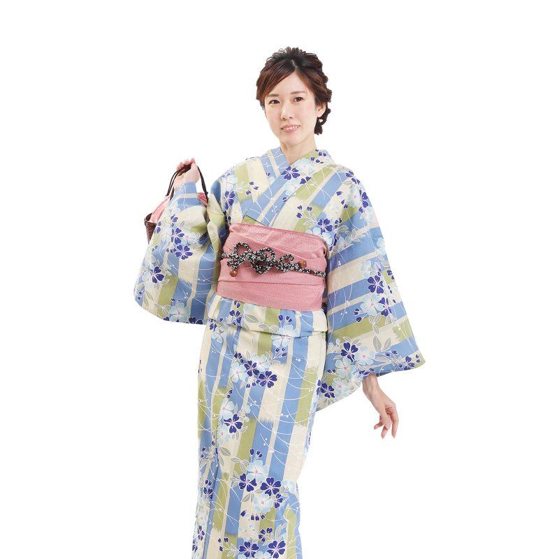 日本 和服 女性 浴衣 腰带 2件组 F Size x27-11 yukata - 其他 - 棉．麻 蓝色