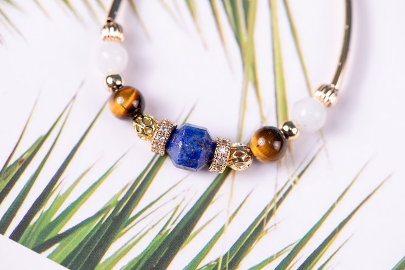 【伊卡洛斯恒星】 022青金石黄虎眼月光石手链 - 手链/手环 - 宝石 