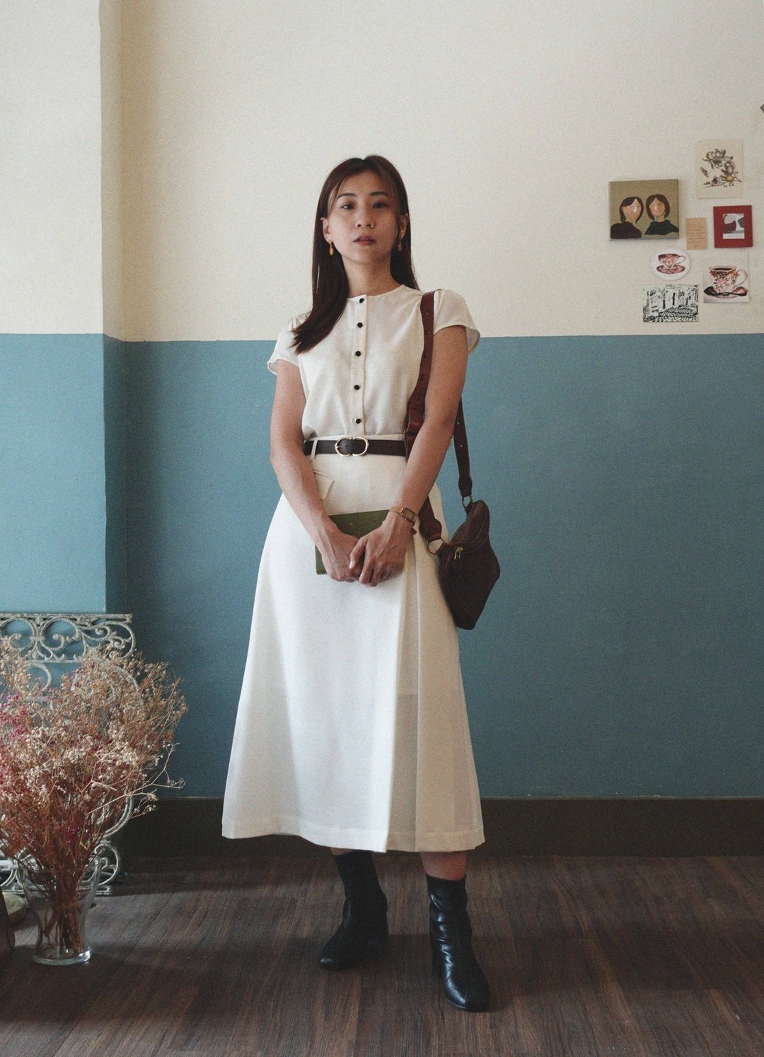 Timeless A-line Skirt / 永恒经典A字裙 / moon white - 裙子 - 聚酯纤维 白色