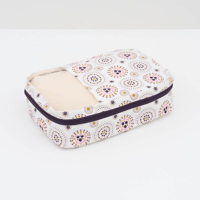 旅行收纳袋/烟火/繁花紫 - 化妆包/杂物包 - 棉．麻 紫色