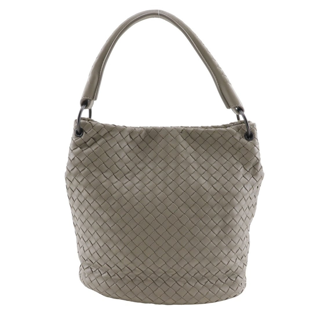 【日本直送】Bottega Veneta 经典编织羊皮灰色水桶型肩背包 (女性用) 【二手】 - 侧背包/斜挎包 - 真皮 灰色