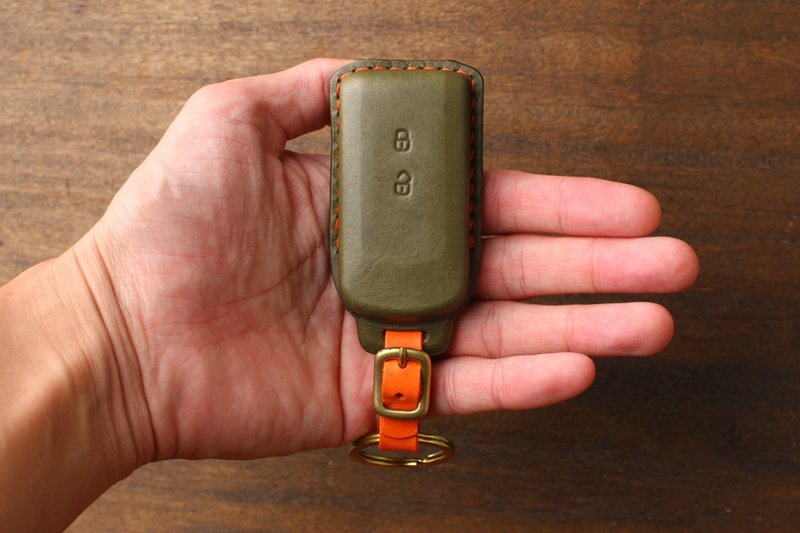 茶皮 三菱 Eclipse Cross 日蚀 钥匙皮套 Colt plus OUTLANDER - 钥匙链/钥匙包 - 真皮 