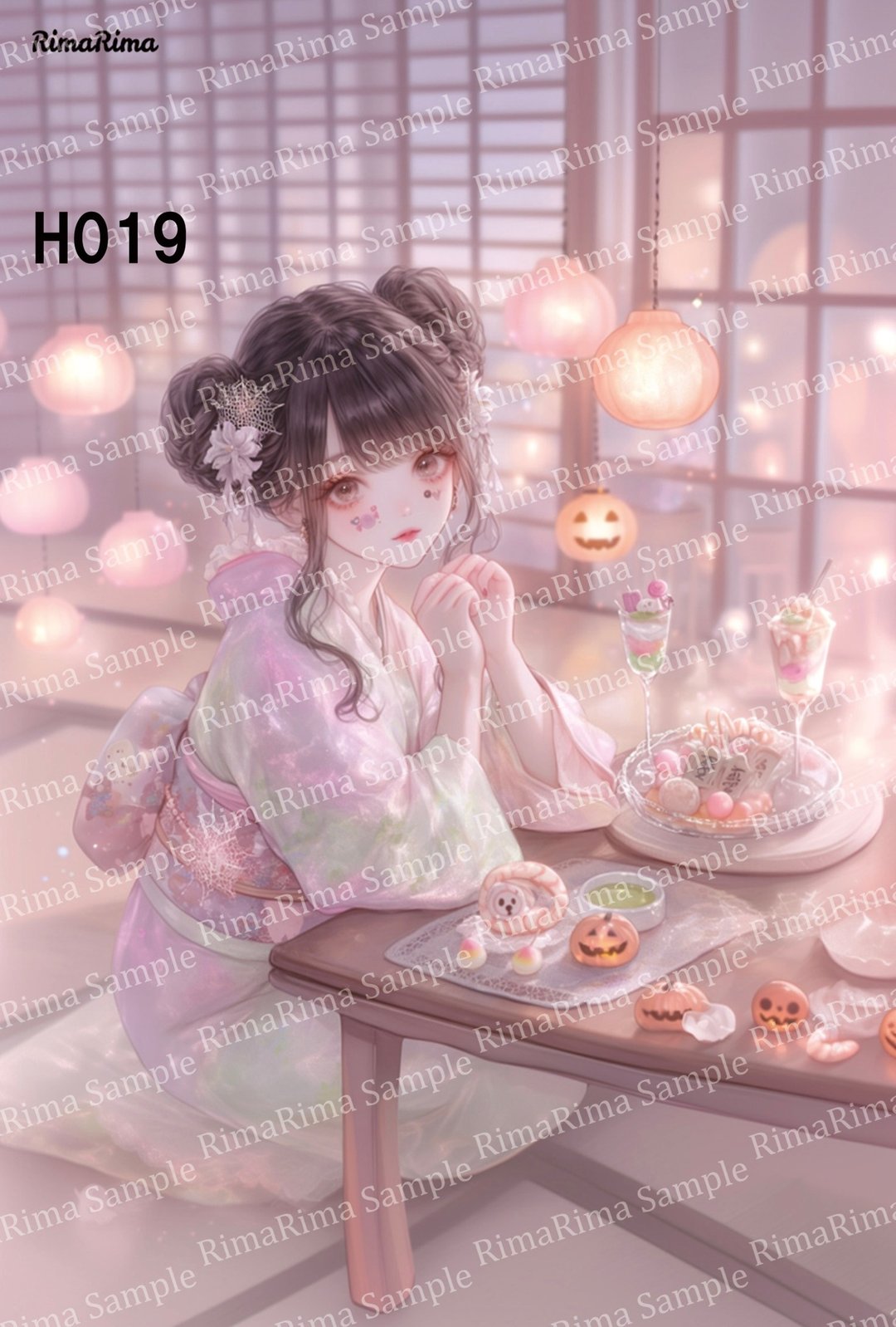 H019 原创贴纸 原创人物贴纸 贴纸 标签 RimaRima - 贴纸 - 纸 