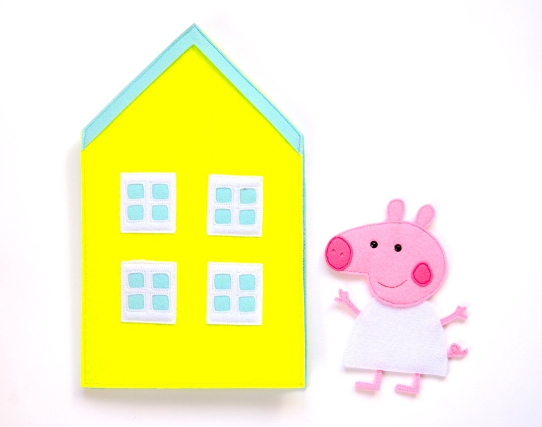 Peppa Pig Doll House from felt, PDF pattern - 手工艺教程/工具书 - 其他材质 