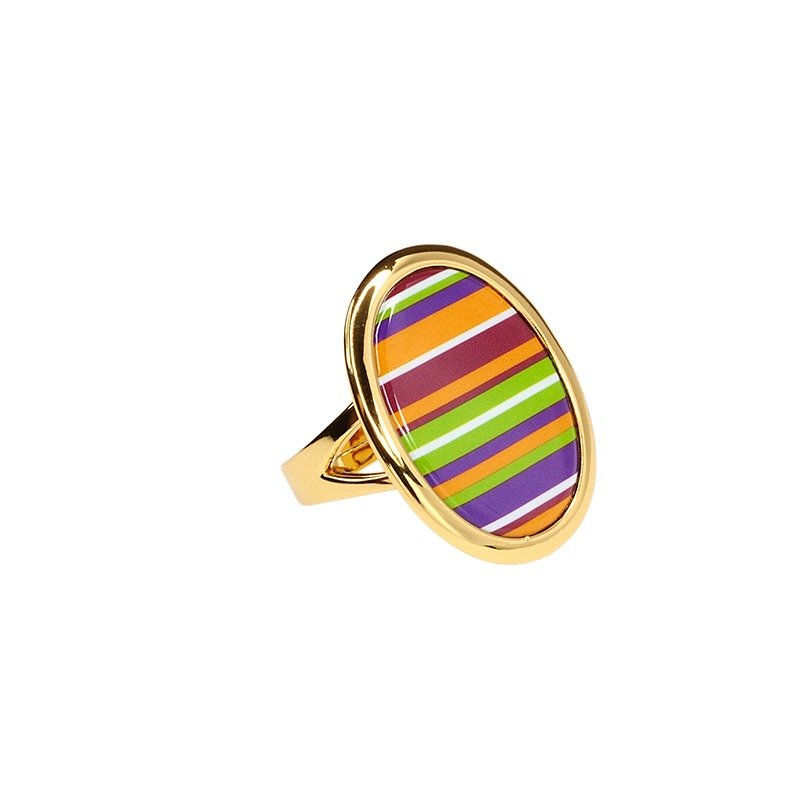 缤纷彩蛋 喜悦 印刷珐琅系列 戒指 (金)-19002151166 - 戒指 - 其他金属 金色