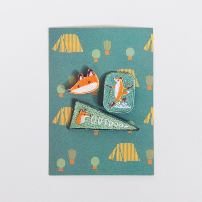 狐吉露营日 Huchii Camping | 刺绣别针组 - 徽章/别针 - 绣线 