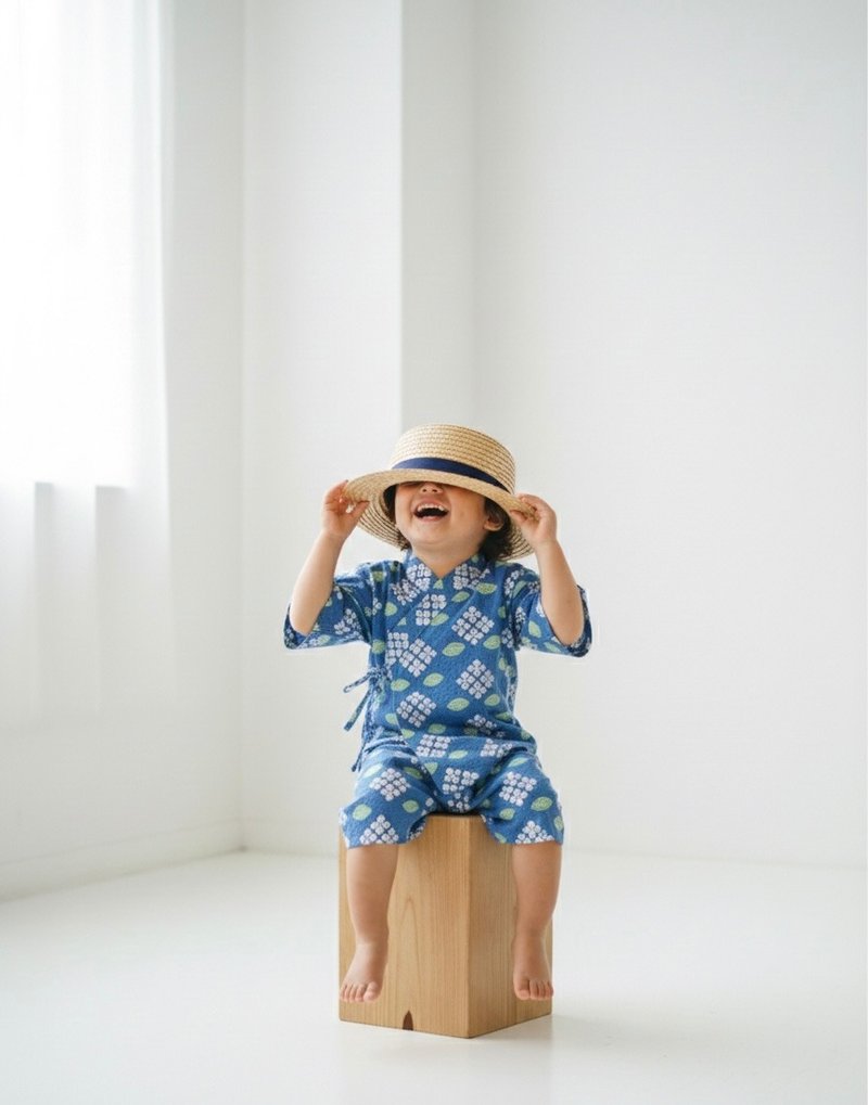 宝宝和服 甚平 - 日本宝宝连体衣 - 包屁衣/连体衣 - 棉．麻 蓝色