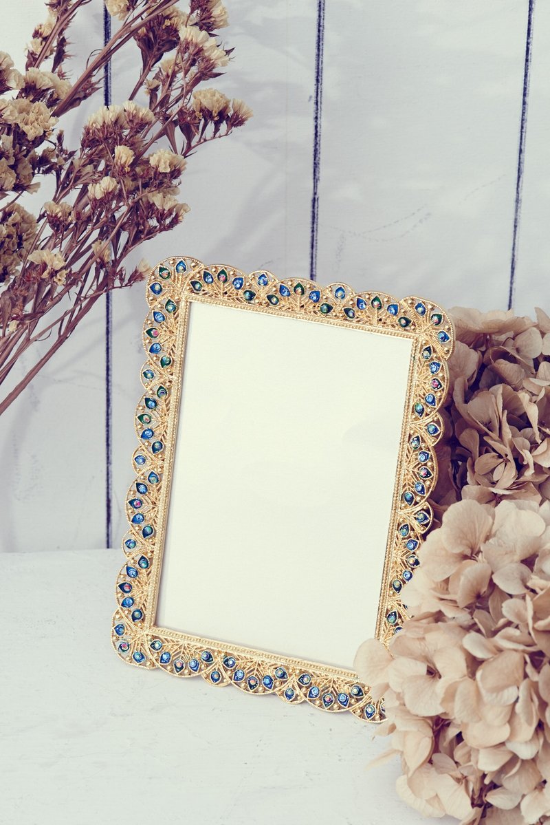 Neve Jewelry 艳丽孔雀-方形相框(蓝绿/金) - 画框/相框 - 其他金属 多色