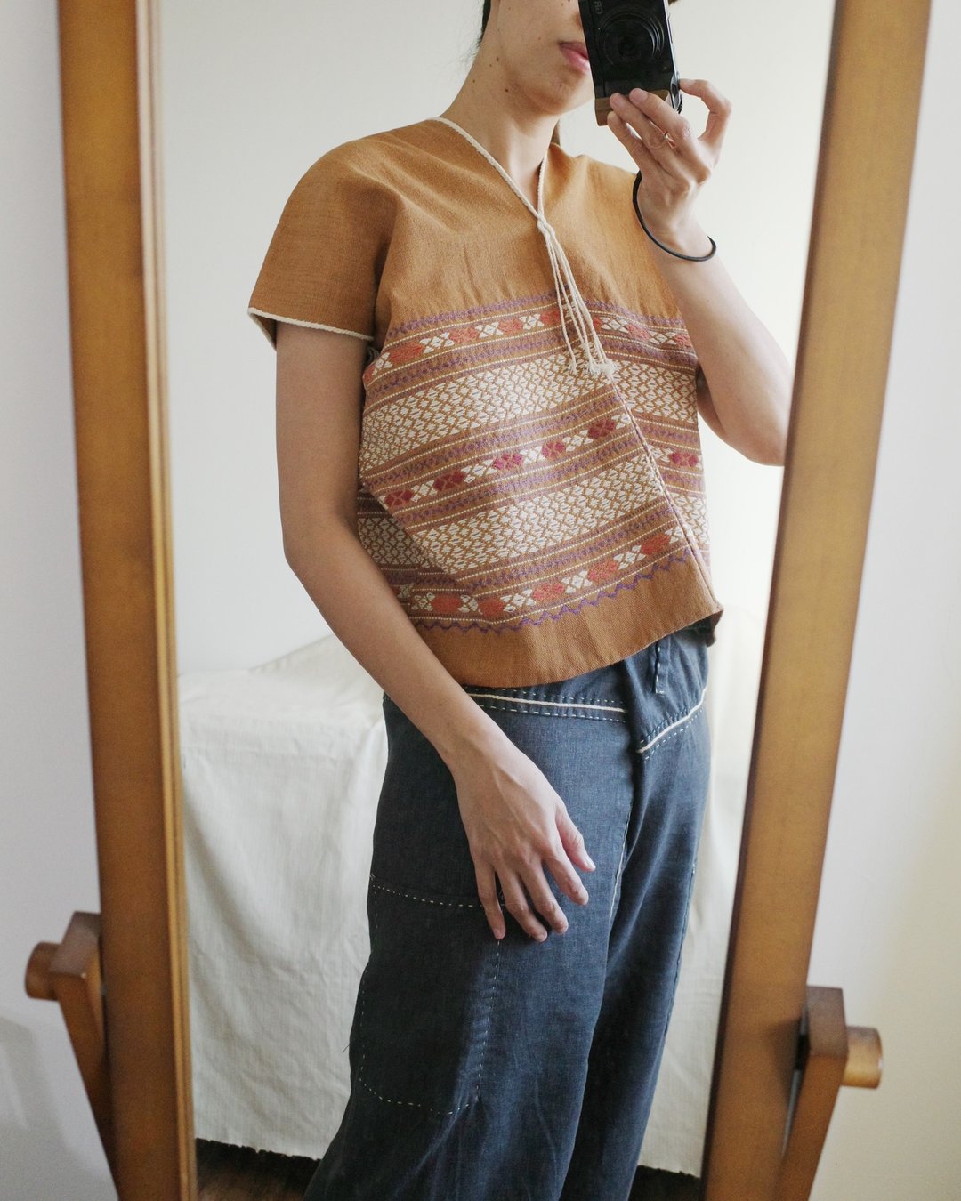 Karen shirt 泰北山岳民族克伦族手织布手工刺绣天然染织上衣 - 女装上衣 - 棉 