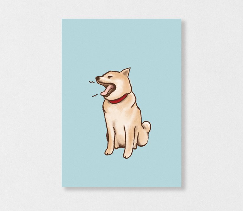 《柴犬-打哈欠》 苍蝇星球 / 柴犬 / 毛小孩 / 插画明信片 / 手创市集 - 卡片/明信片 - 纸 