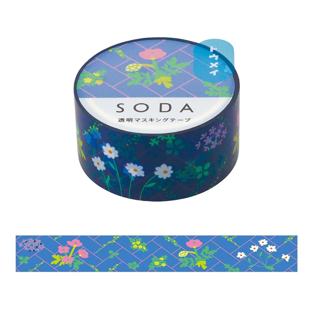 KING JIM HITOTOKI SODA 透明 PET 卷状胶带 第 5 弹/ 20MM/ 花砖 - 纸胶带 - 其他材质 