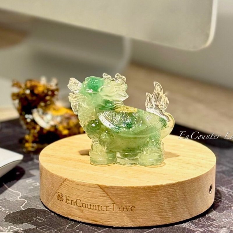 【水晶摆件 瑞兽龙龟】东菱玉 黄虎石 - 摆饰 - 水晶 