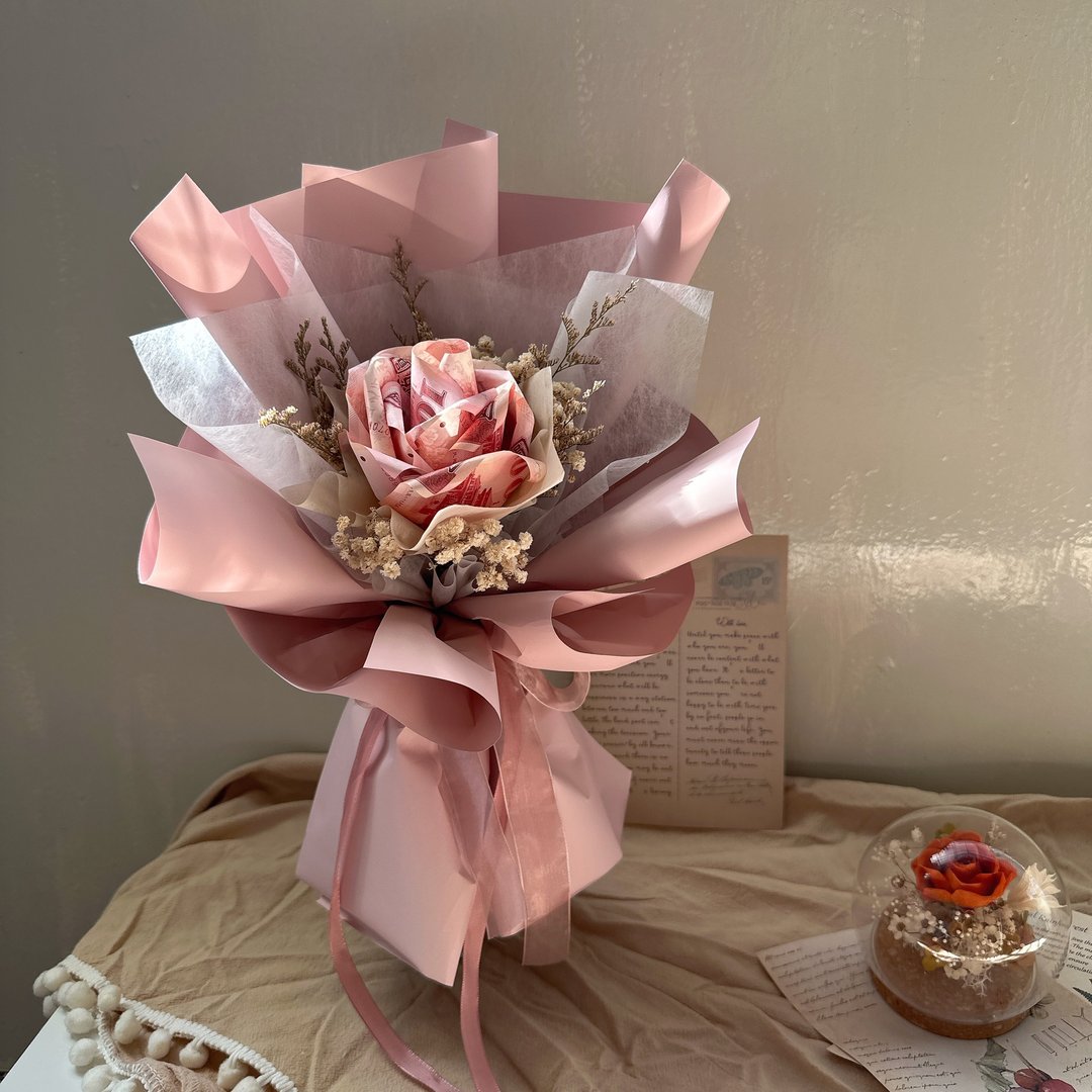 美好时光 | 永远有钱花束、钞票花束、干燥花束 - 干燥花/捧花 - 纸 
