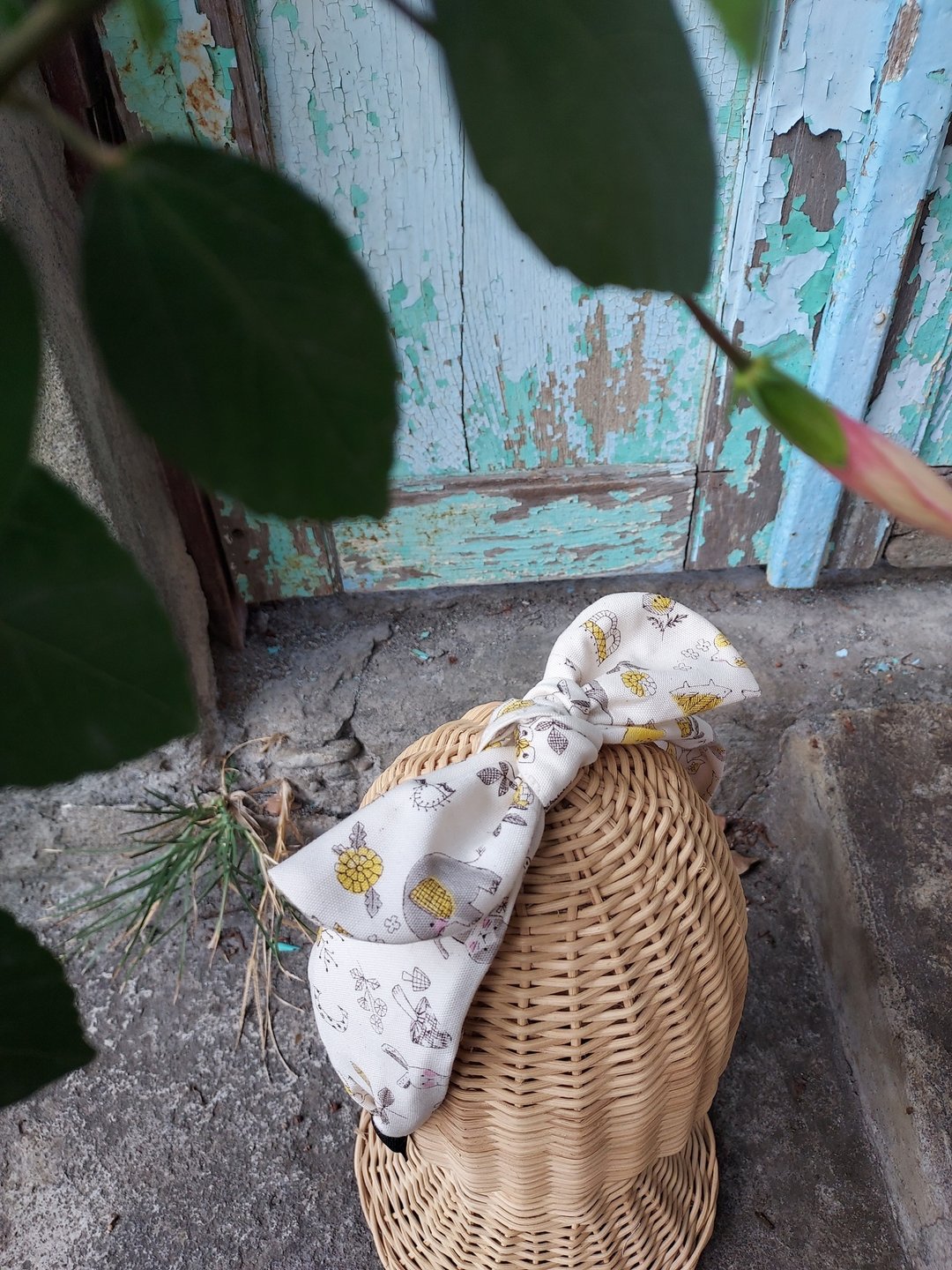 手作发箍 白色的兔兔 - 发带/发箍 - 棉 白色