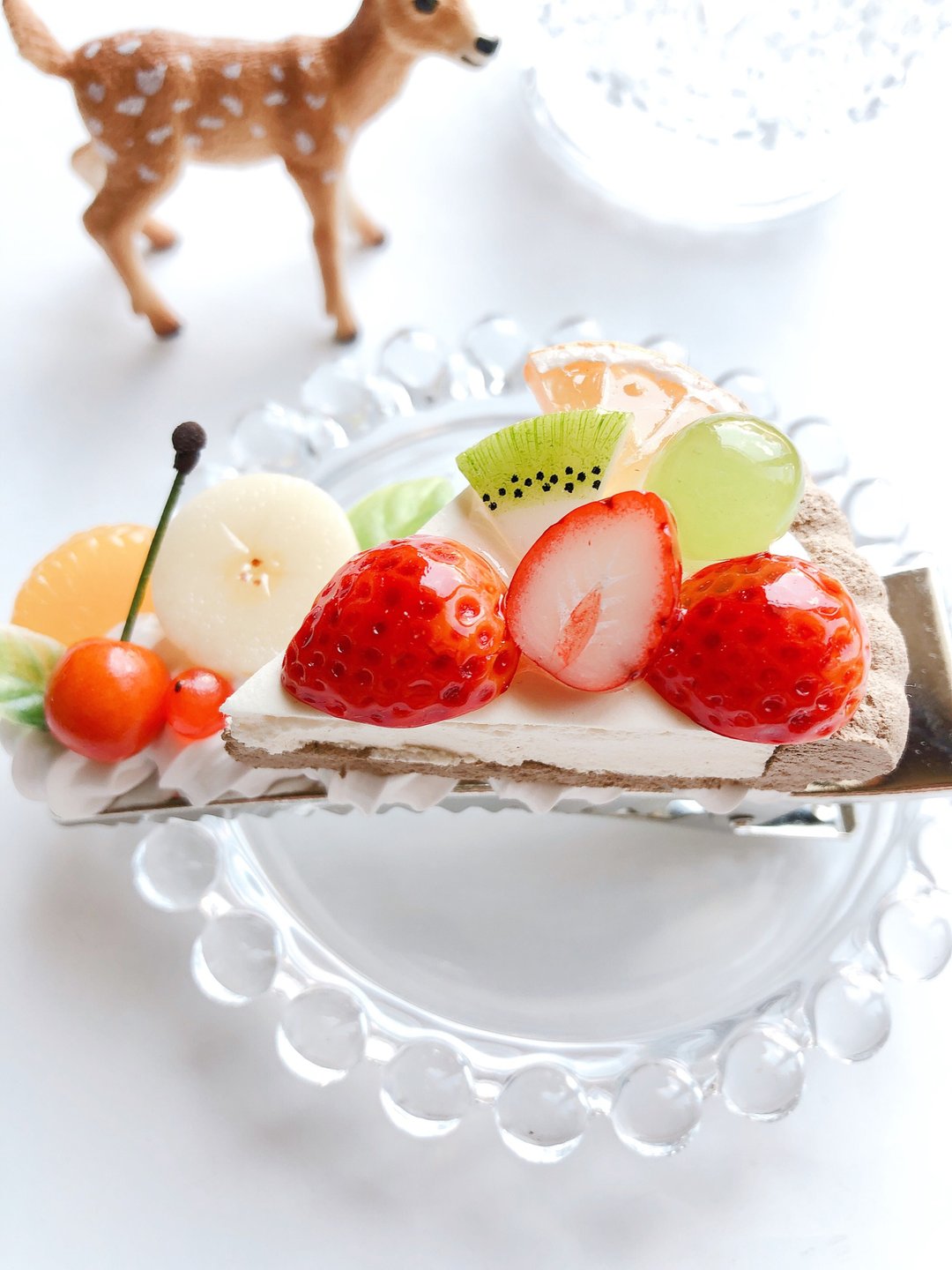 hair clip, hair accessory, fake sweets,fruit,fake food, food sample, present,swe - 发饰 - 粘土 银色
