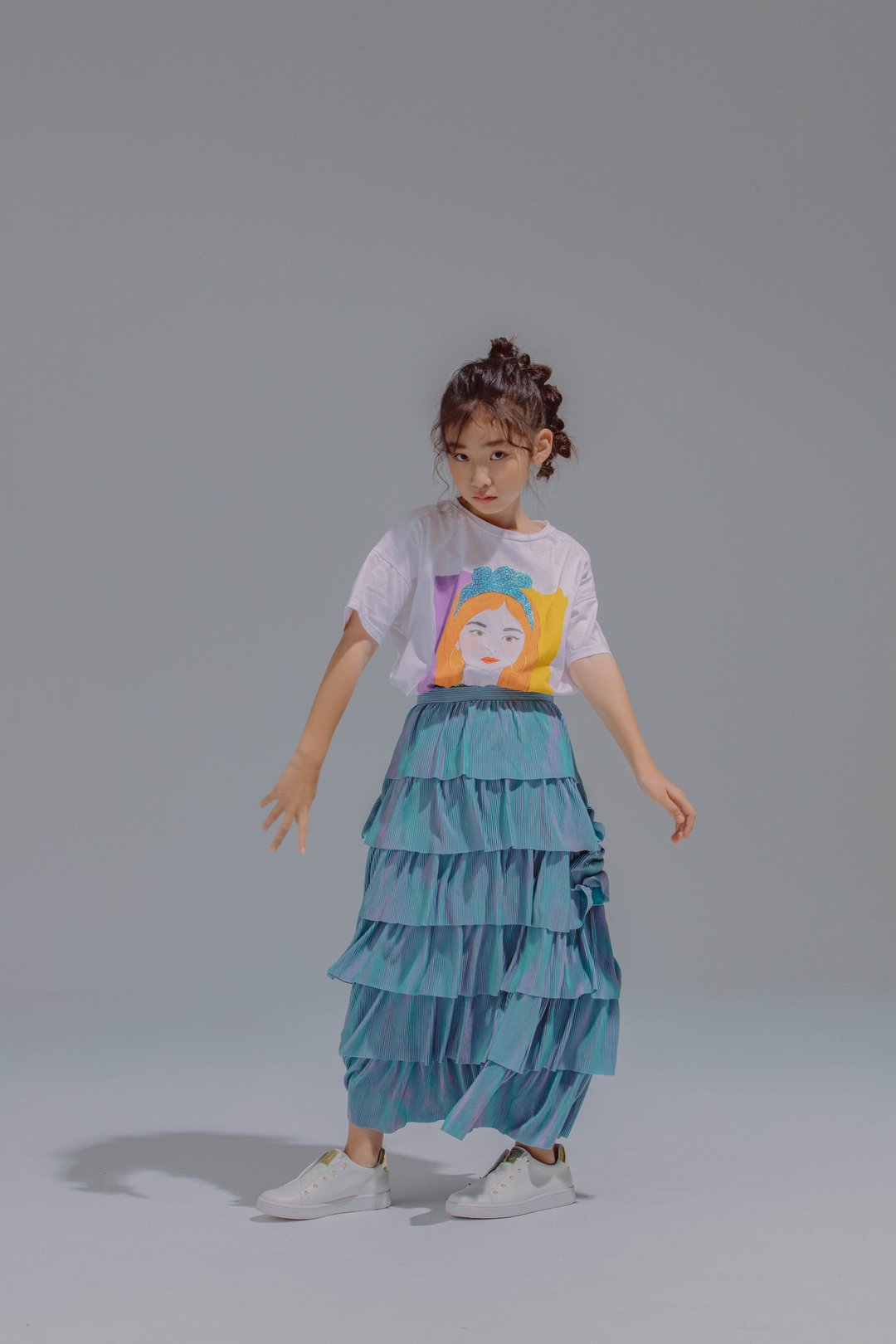 Tiered Midi Skirt in Ice Blue / 2020 Pinkoi独家贩售 - 裙子 - 其他材质 