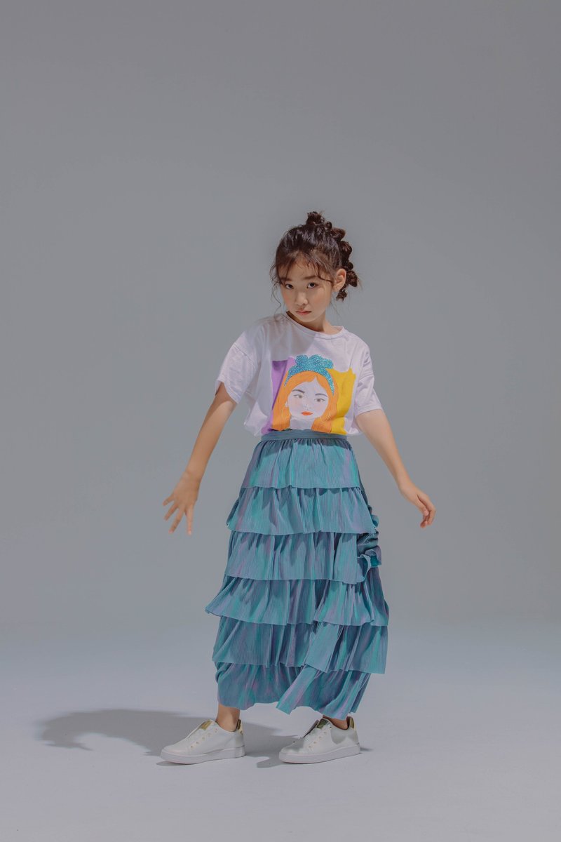 Tiered Midi Skirt in Ice Blue / 2020 Pinkoi独家贩售 - 裙子 - 其他材质 