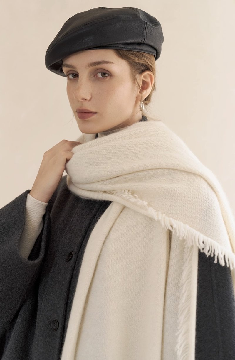 法式极简 浣熊毛羊毛流苏围巾 - 围巾/披肩 - 其他材质 多色