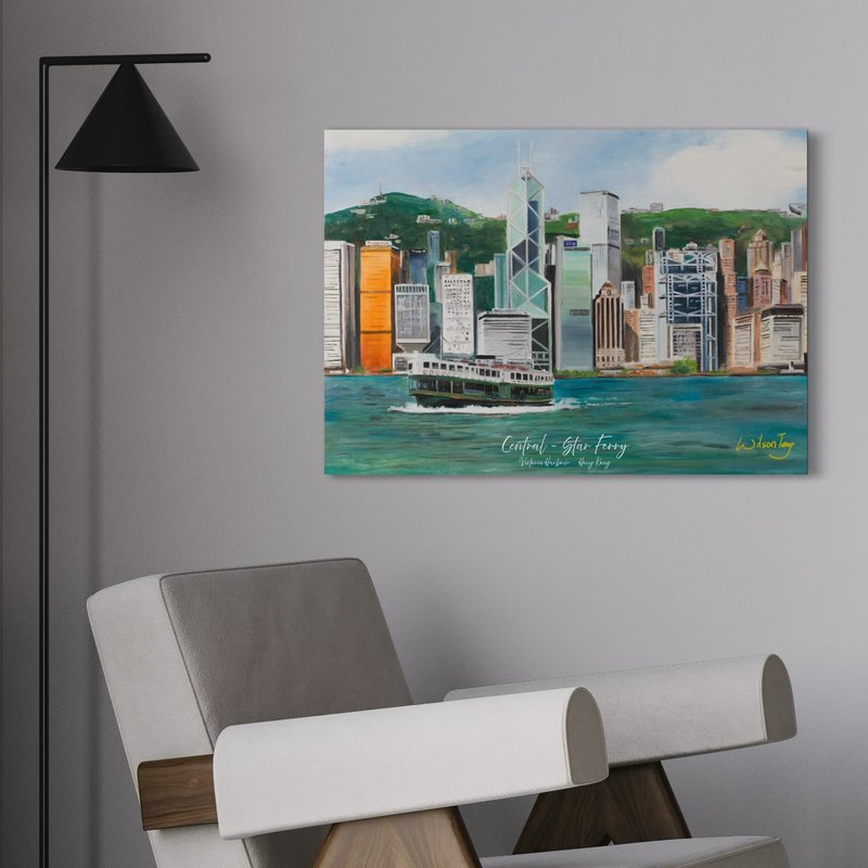 WIT018 维多利亚港三部曲: 中环 - 天星小轮, 2023 (海报50x70cm) - 海报/装饰画/版画 - 纸 蓝色
