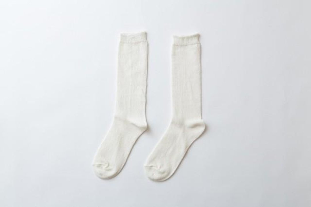 Linen knitted socks off white ladies - 其他 - 棉 白色