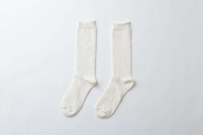 Linen knitted socks off white ladies - 其他 - 棉．麻 白色