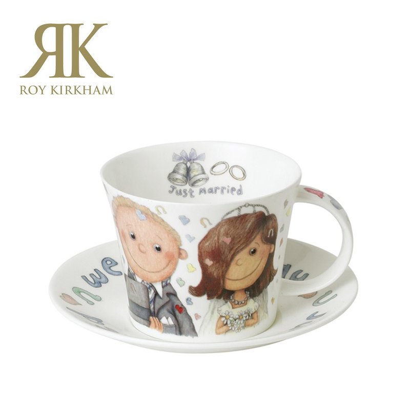 英国 RK | 英国 骨瓷 结婚早餐杯盘组450ml - 茶具/茶杯 - 瓷 白色