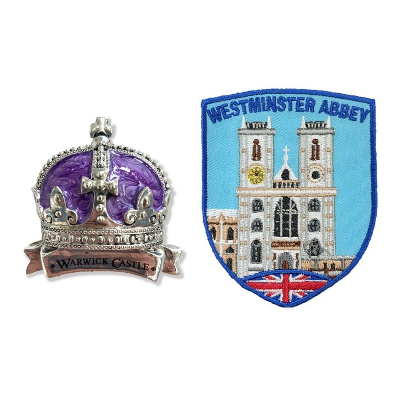 英国华威城堡 造型磁铁+英国 西敏寺徽章【2件组】网红打卡地标 - 冰箱贴/磁贴 - 橡胶 多色