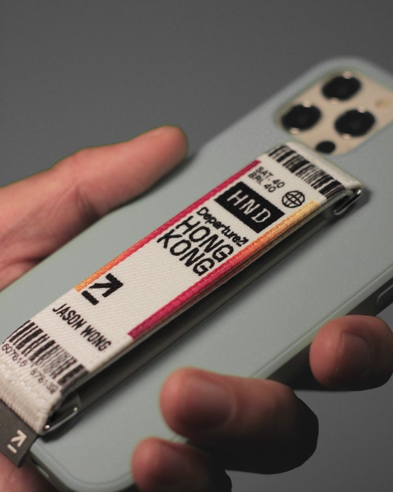 定制化礼物 D-Strap 手机带【机票-彩色】iPhone 15 - 手机壳/手机套 - 聚酯纤维 