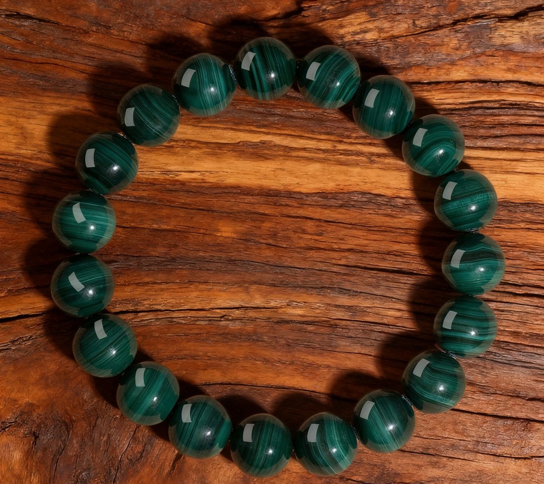 孔雀归来天然石手串手链原石珠子水晶 - 手链/手环 - 水晶 绿色