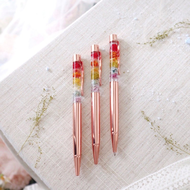 彩虹色立体花笔/生日/婚礼礼物/回礼/伴手礼/公司礼物/可刻字 - 其他书写用品 - 其他材质 多色