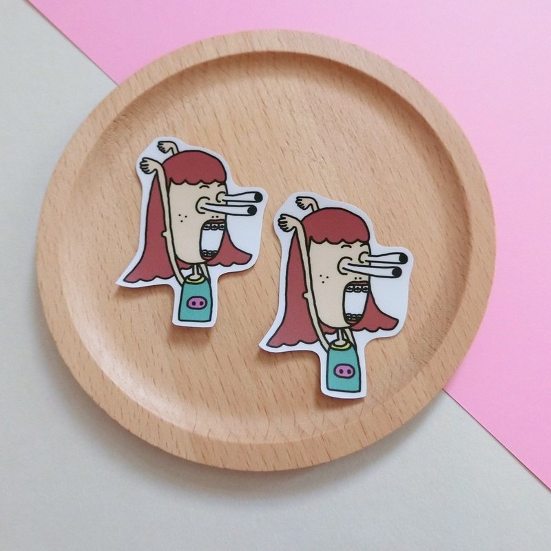 惊吓米粒 / 小贴纸 - 贴纸 - 纸 多色