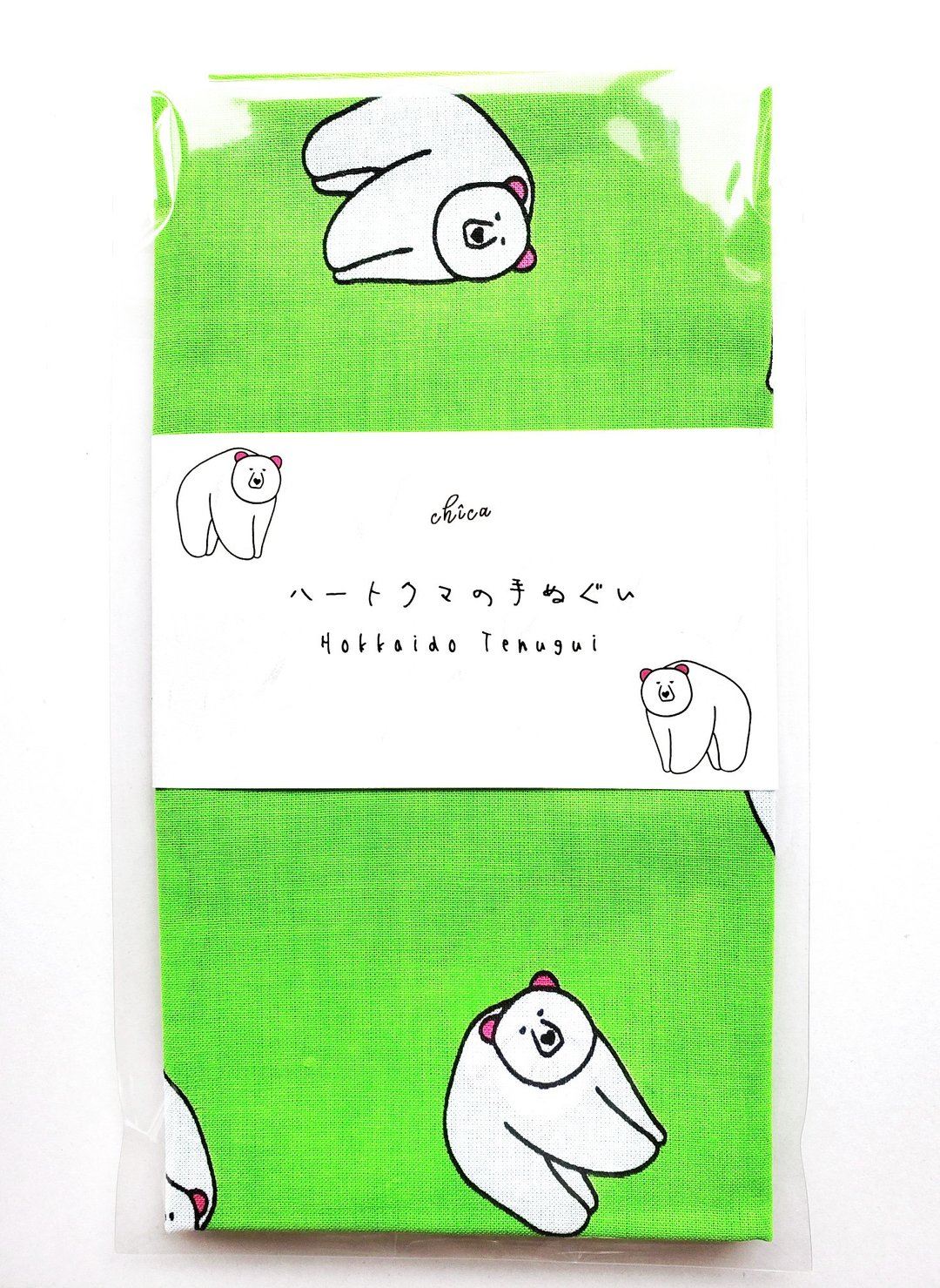 手印心形小熊毛巾 - 丝巾 - 棉．麻 绿色