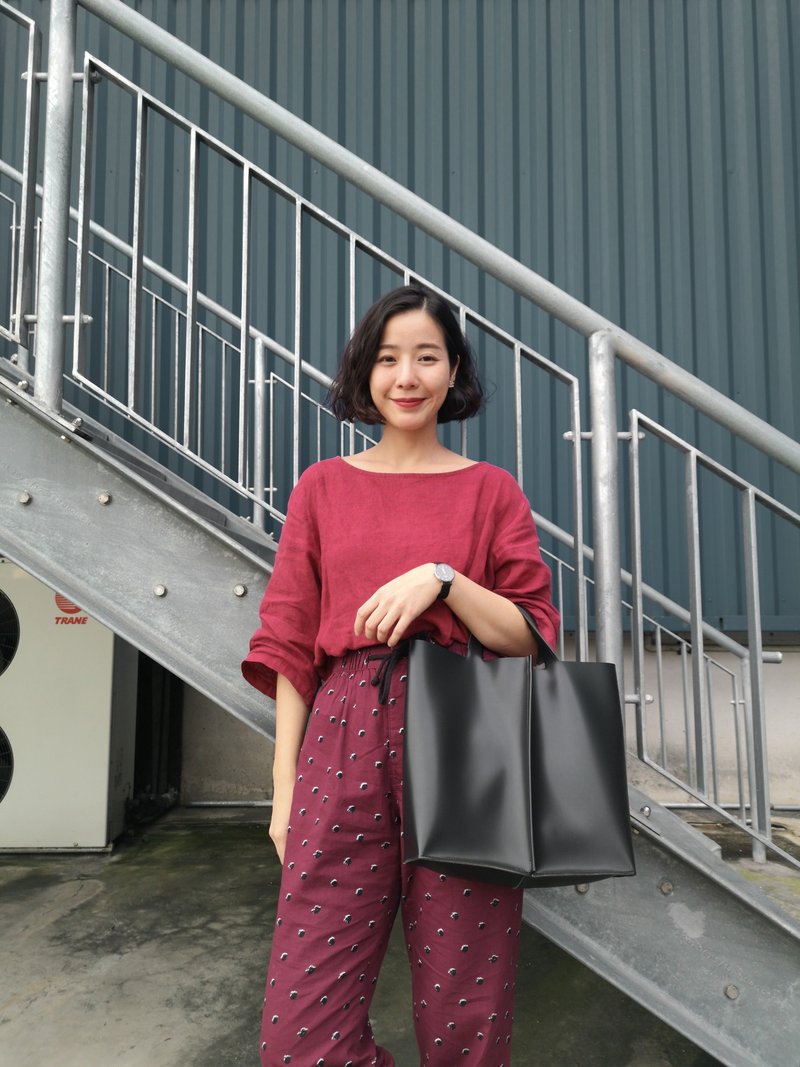 手提包  Signature tote II by WHITEOAKFACTORY - Black - 手提包/手提袋 - 人造皮革 黑色