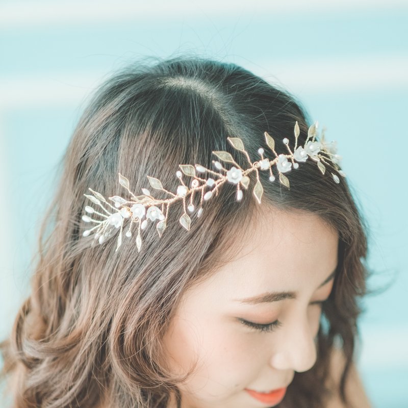 Lilly of the Valley Tiara /新娘头饰/订制饰物/手制饰物 - 发饰 - 铜/黄铜 金色