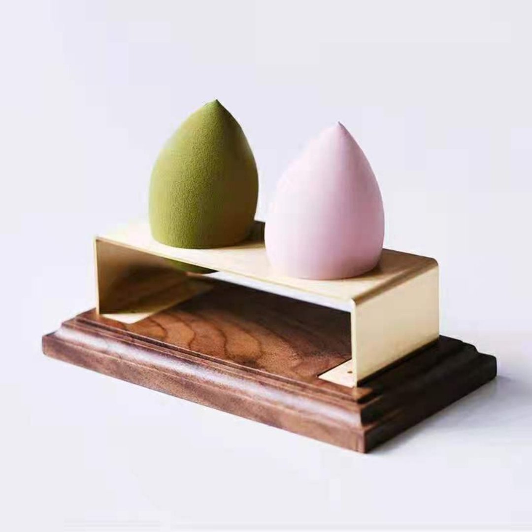 美妆蛋收纳架 黑胡桃加黄铜 - 收纳用品 - 木头 