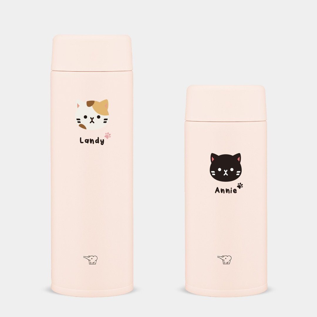 【定制化礼物】猫头 英文名 象印不锈钢 保温瓶 PU012 - 保温瓶/保温杯 - 不锈钢 粉红色