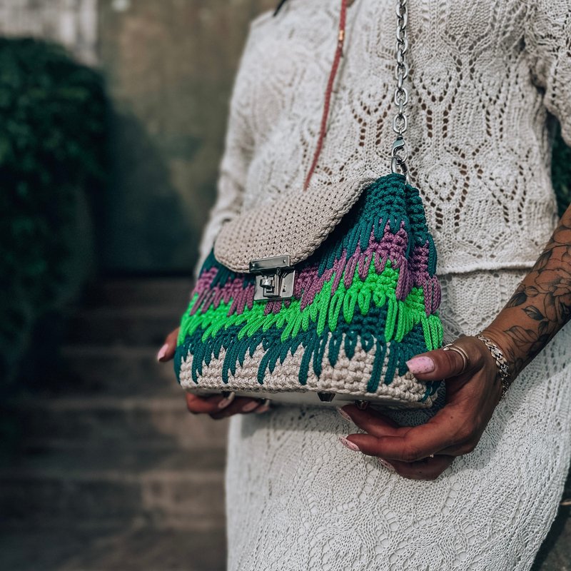 钩针图案小女士手提包PDF数字即时下载影片教学 - 手工艺教程/工具书 - 其他材质 