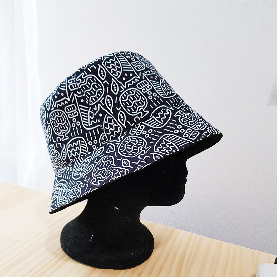 文艺少年少女-双面黑白猫头鹰渔夫帽-L号Double-sided Bucket hat - 帽子 - 棉．麻 多色