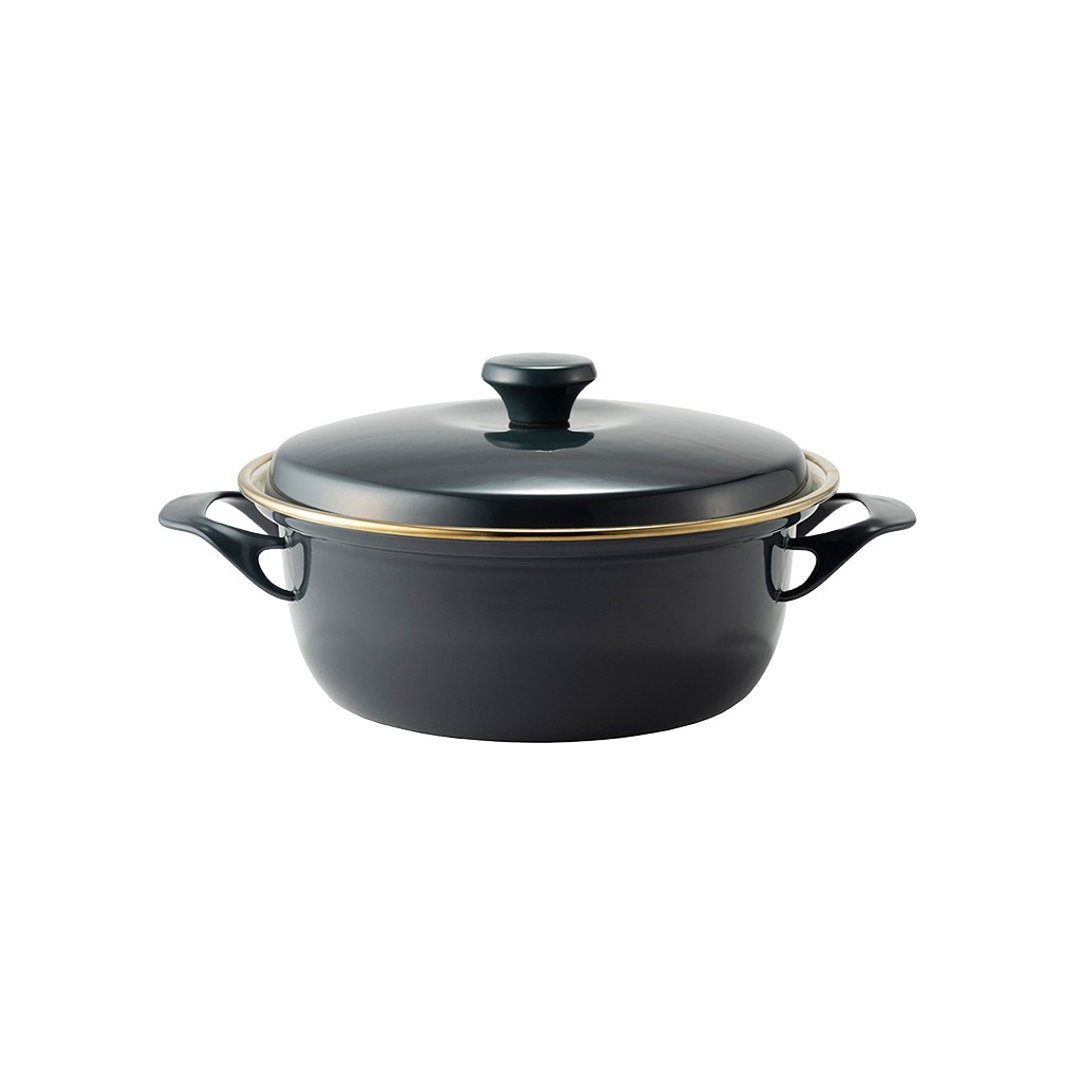 EX 系列 珐琅钢双耳连盖汤锅 20cm 深灰色 - 厨房用具 - 珐琅 