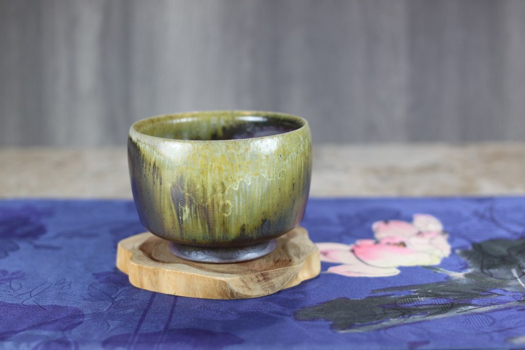 【沐春生活】天然落灰 柴烧茶碗 名家叶敏祥手作 150ml - 茶具/茶杯 - 瓷 