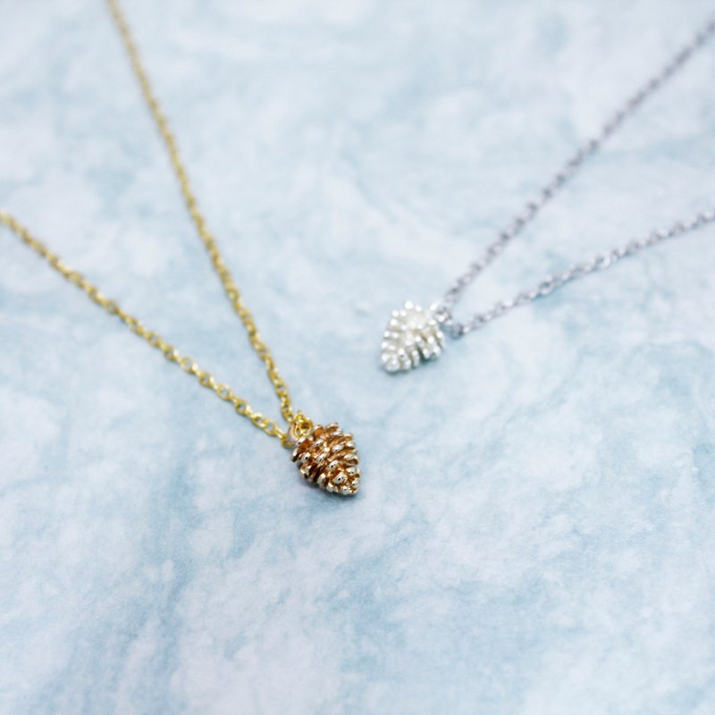 ◈俏皮。小松果项链◈一对＝姊妹/闺密/朋友/礼物 - 项链 - 其他金属 金色