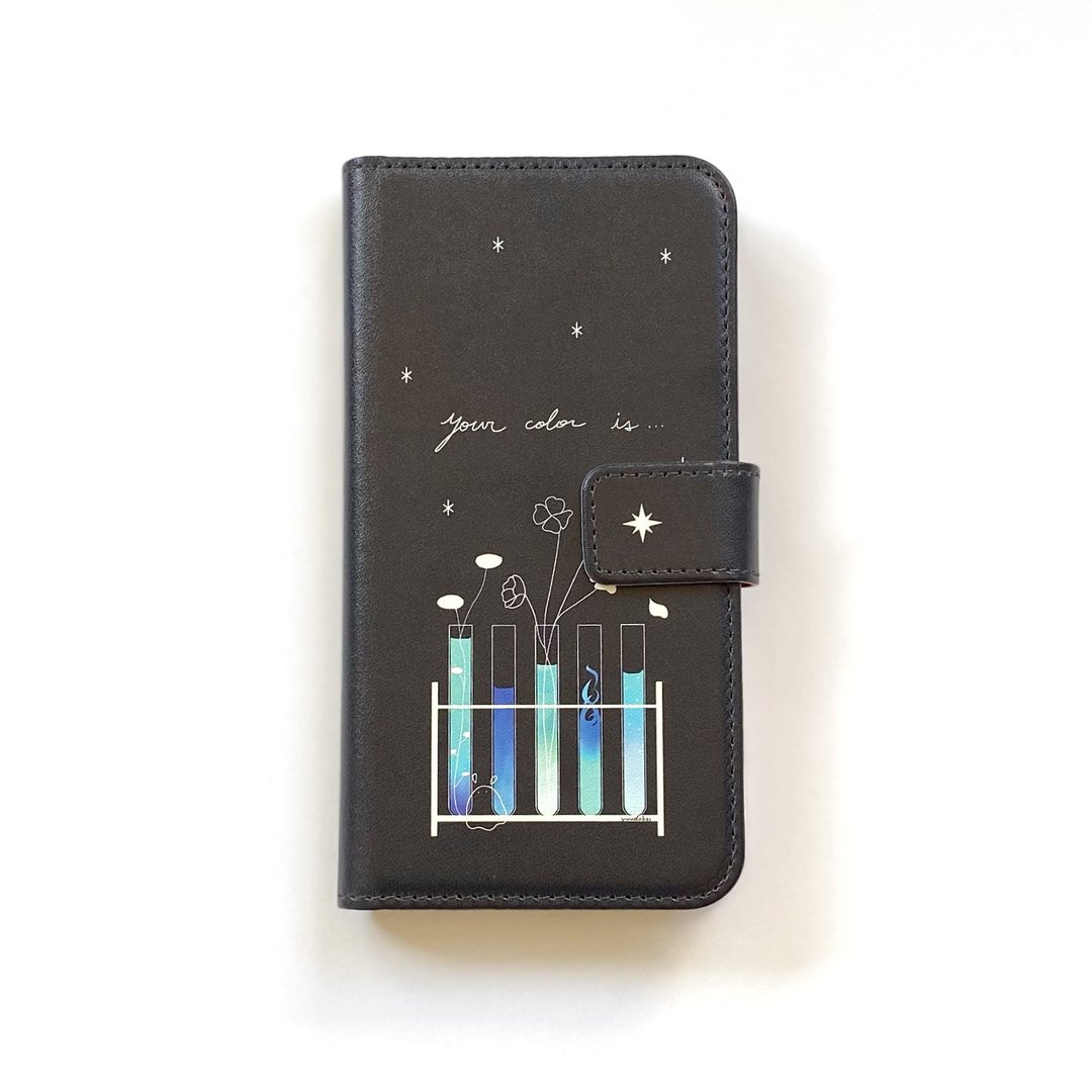 Science ghost notebook type smartphone case evening darkness - 手机壳/手机套 - 人造皮革 黑色