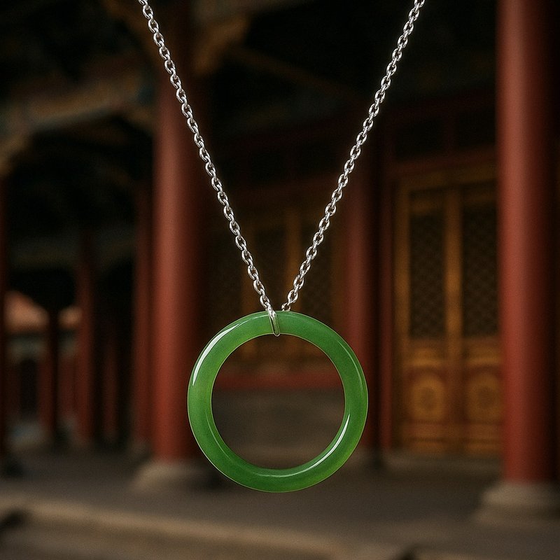 圈圈 天然碧玉 3mm圈 A货  坠子尾戒 母亲节 生日 礼物 - 项链 - 玉石 绿色