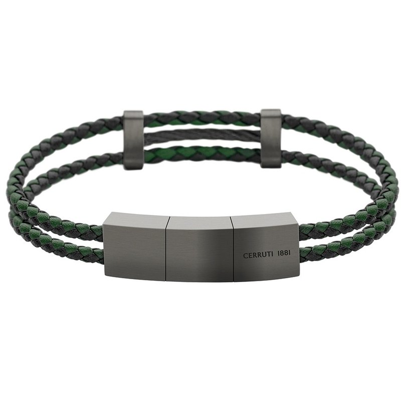 CERRUTI 1881 限量2折 编织不锈钢皮革手 全新专柜展示品 - 手链/手环 - 其他金属 