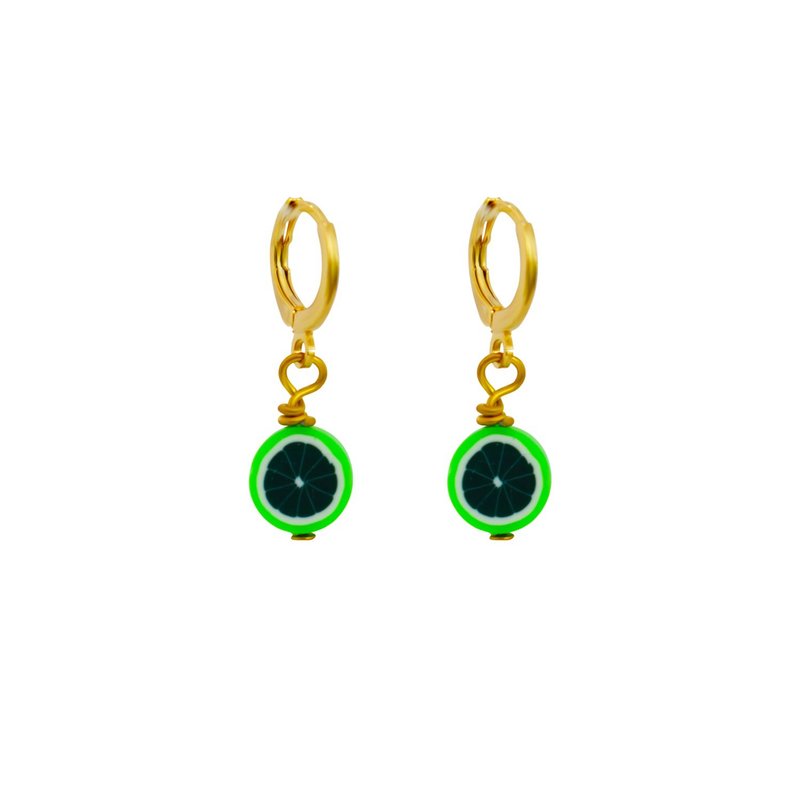 Green Melon fruit huggie earrings | by Ifemi Jewels - 其他 - 其他材质 金色