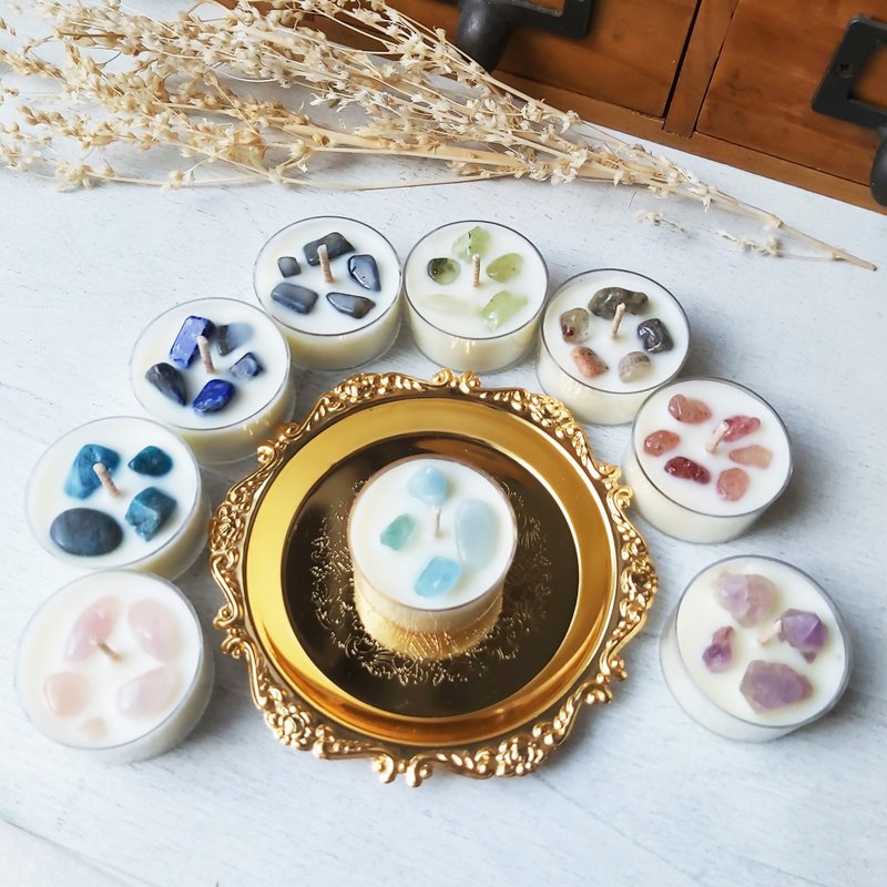 晶石茶蜡9入礼盒 多种香味 香氛大豆蜡 天然精油 生日礼送礼礼 - 蜡烛/烛台 - 蜡 多色