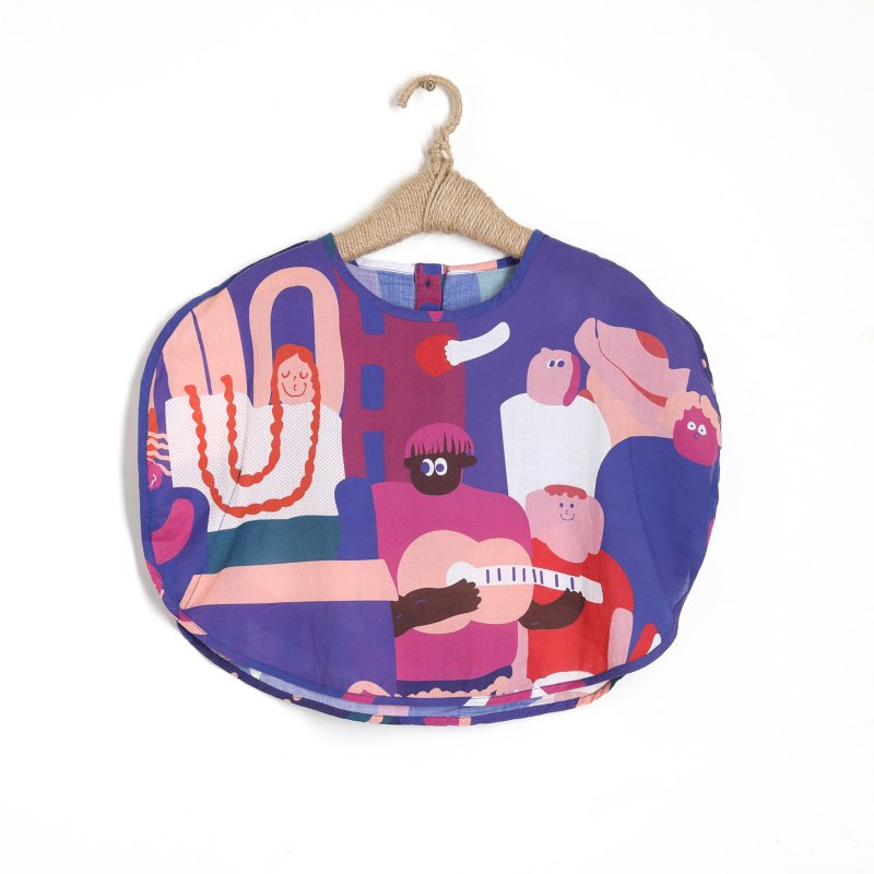 BIR 花版娃娃衫/ 80-120cm - 童装裙 - 棉．麻 紫色