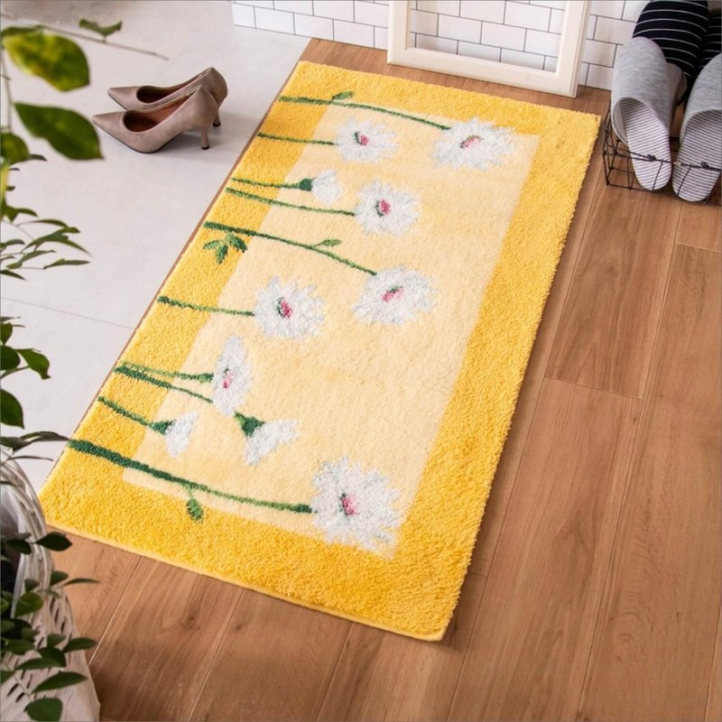 日本OKA 日制抗菌防臭可水洗威尔顿编织玄关地垫-60x110cm - 地垫/地毯 - 其他人造纤维 黄色