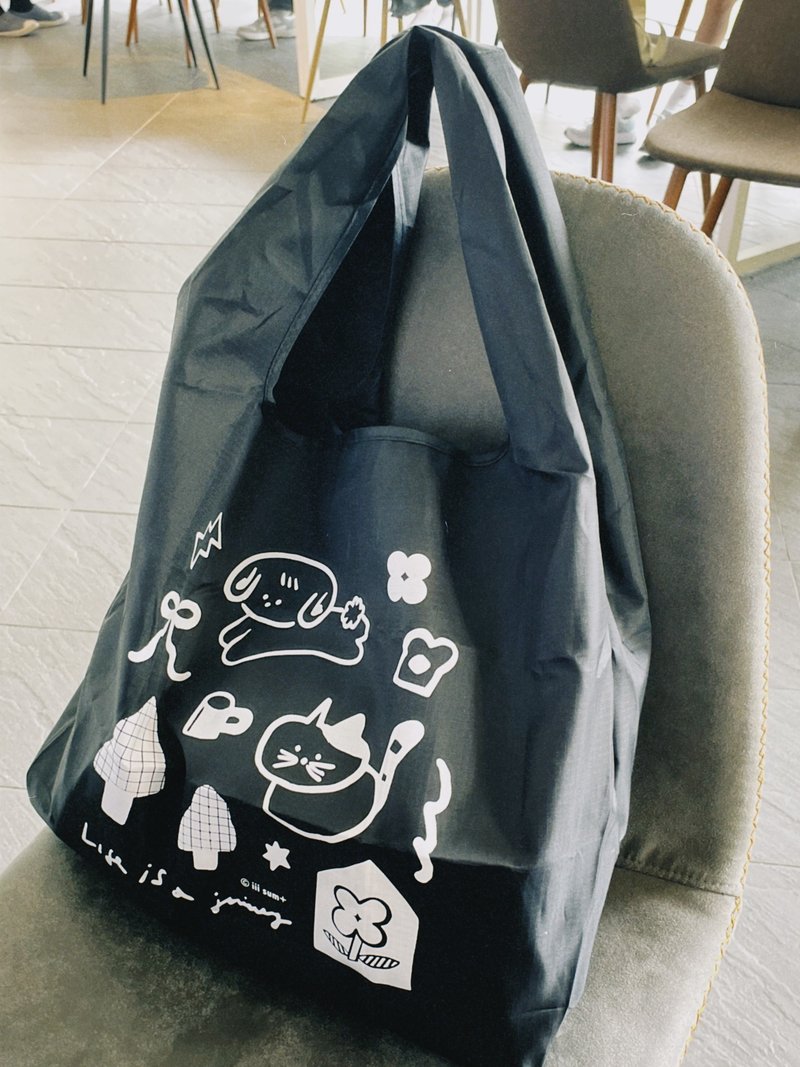 新版KK森林 防泼水 大容量购物袋 折叠收纳 环保袋 有挂勾 - 手提包/手提袋 - 防水材质 